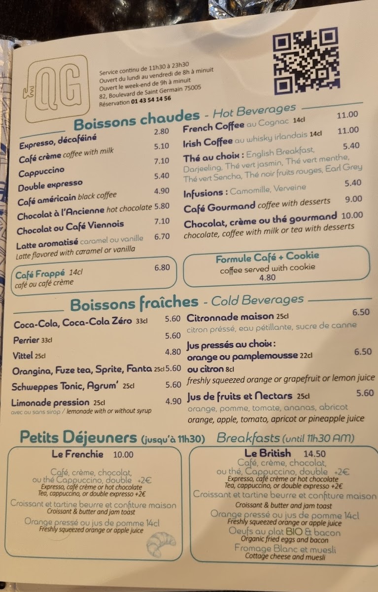Menu Brasserie Le Quartier Général-6