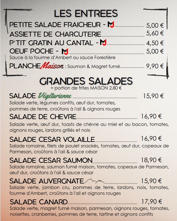 Menu Brasserie Le Volant-3