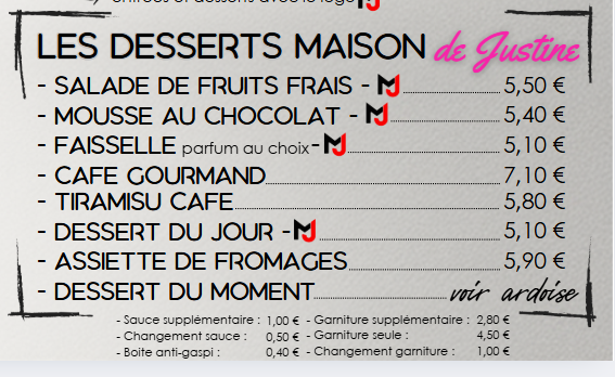 Menu Brasserie Le Volant-5