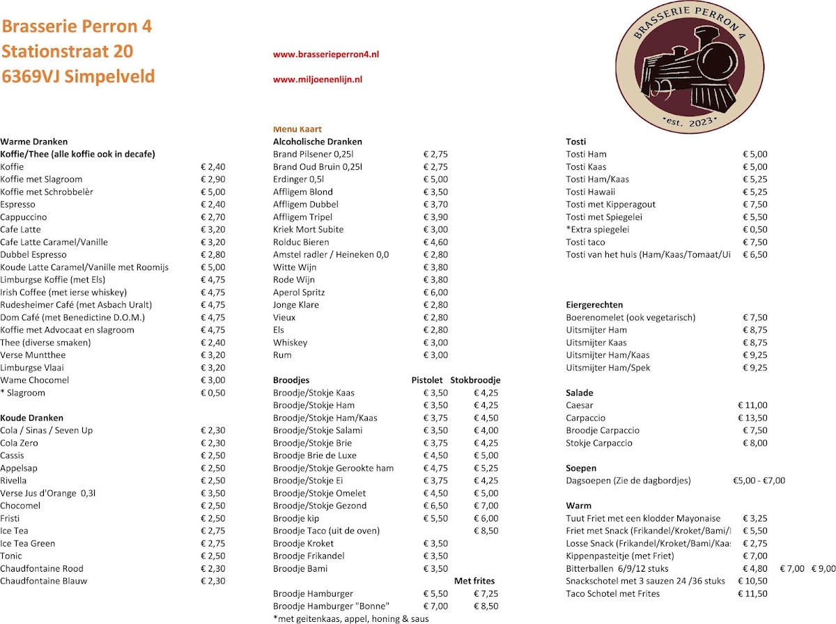 Menu Brasserie Perron 4-3