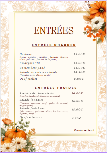 Menu Brasserie Restaurant Les B (Ex Libanais)-2