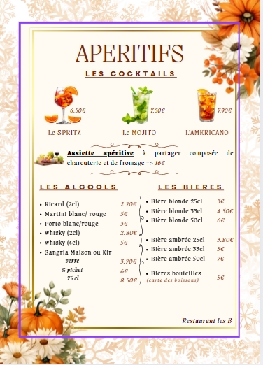 Menu Brasserie Restaurant Les B (Ex Libanais)-4