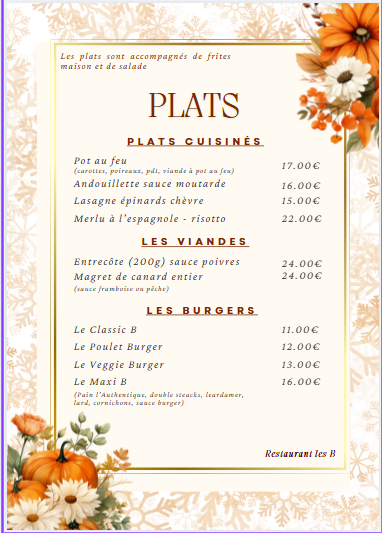 Menu Brasserie Restaurant Les B (Ex Libanais)-5