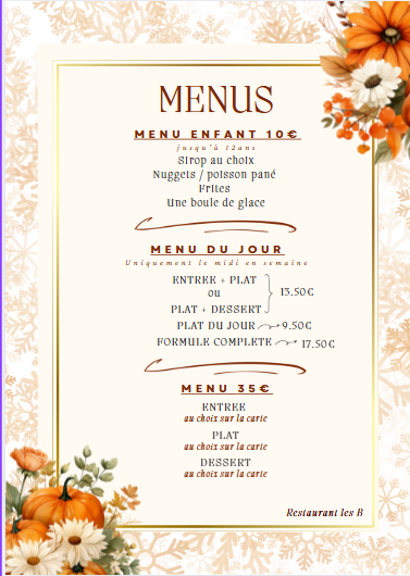 Menu Brasserie Restaurant Les B (Ex Libanais)-6