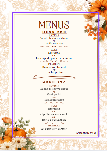 Menu Brasserie Restaurant Les B (Ex Libanais)-9
