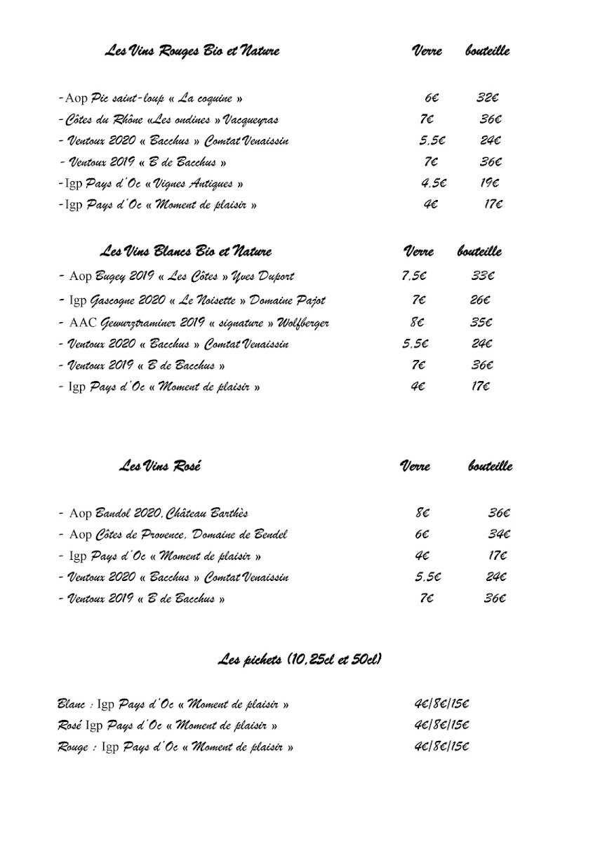 Menu Brasserie Voltaire-8