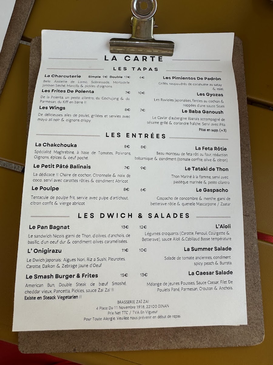 Menu Brasserie Zaï Zaï-4