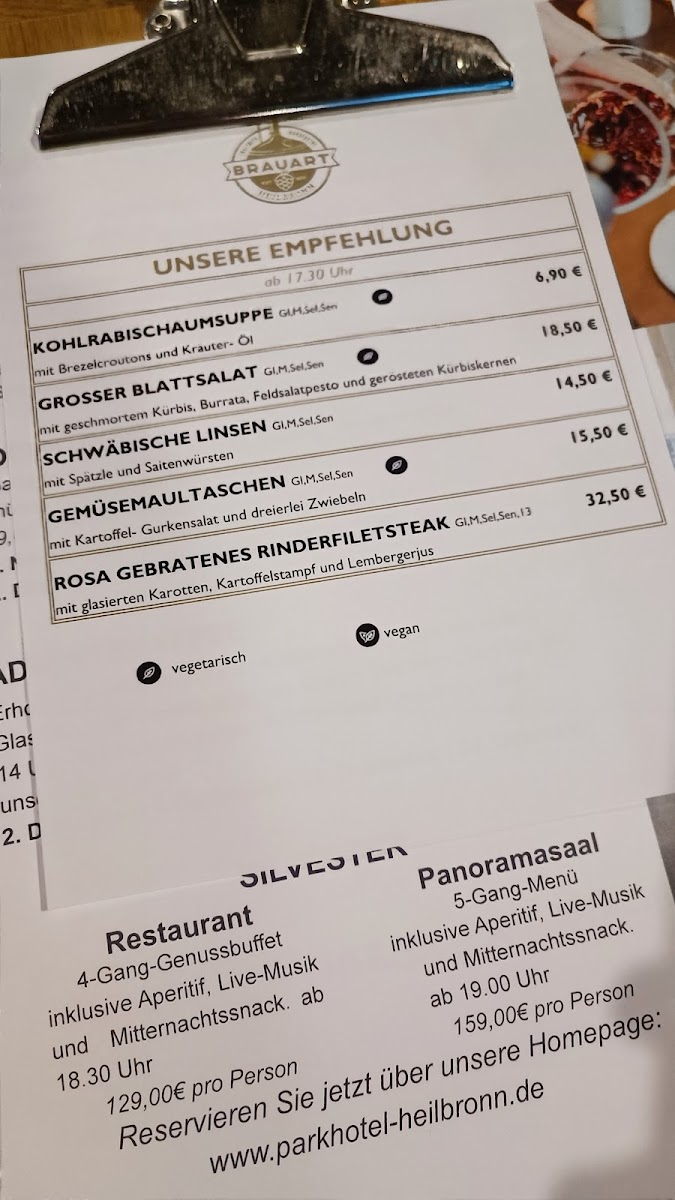 Menu Brauart Im Parkhotel Heilbronn-2