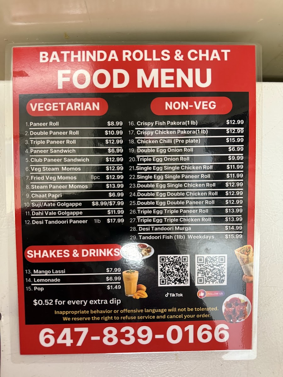 Menu Brc Brampton (Bathinda Rolls And Chat)-1