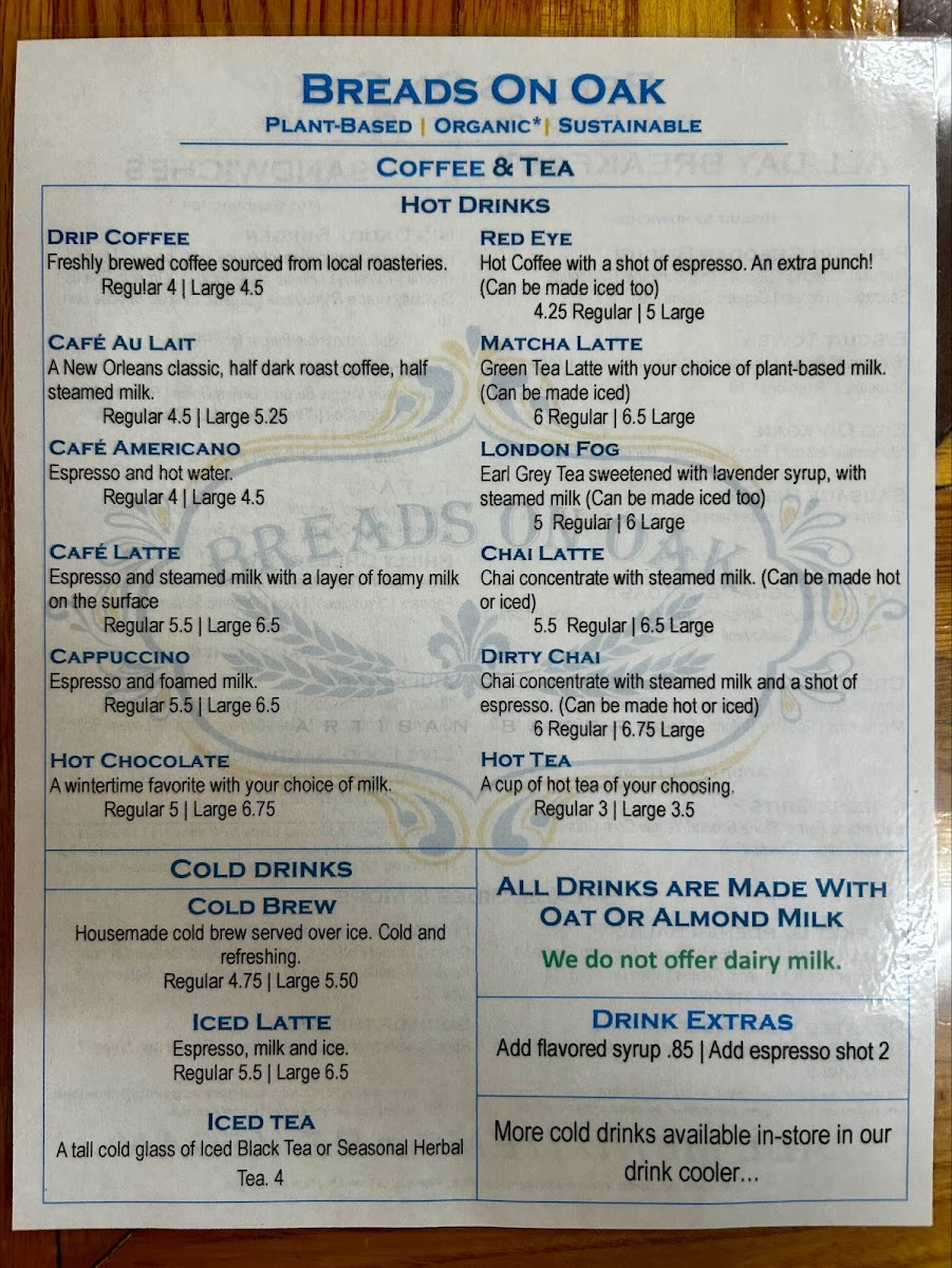 Menu Breads On Oak-1