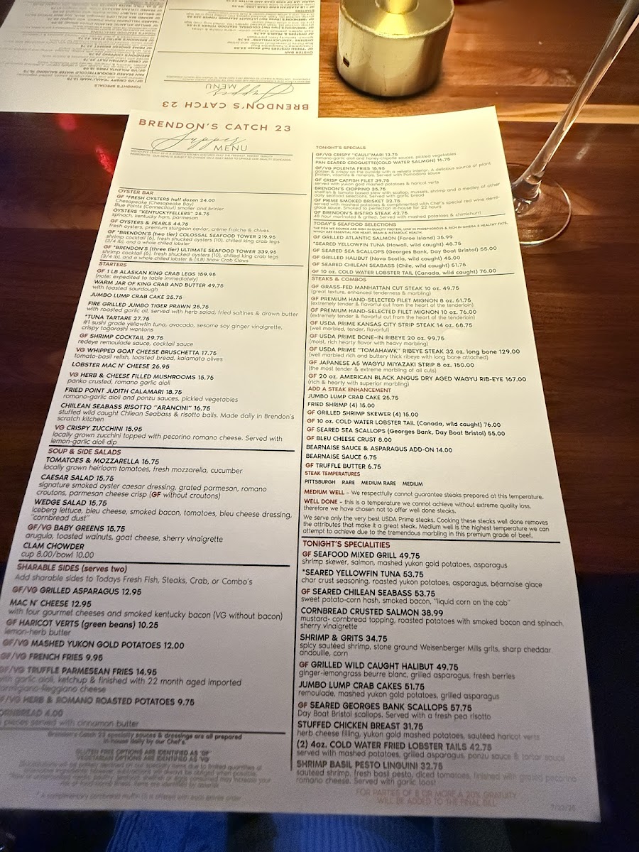 Menu Brendon's Catch 23-4