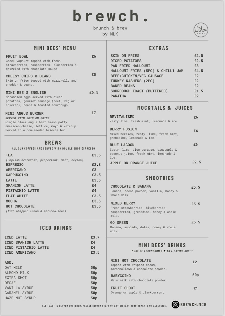 Menu Brewch. Manchester-2