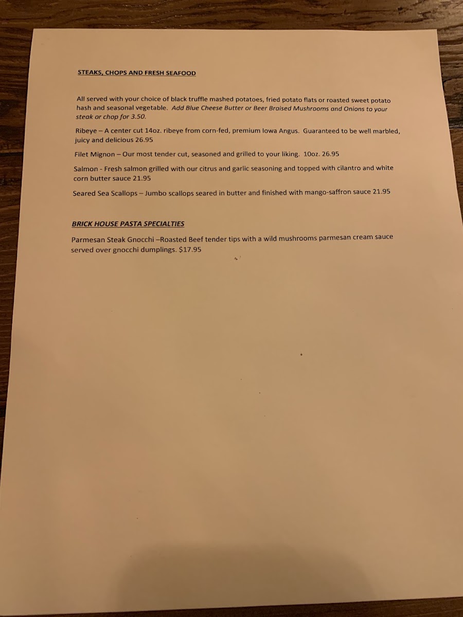 Menu Brick House Llc-4