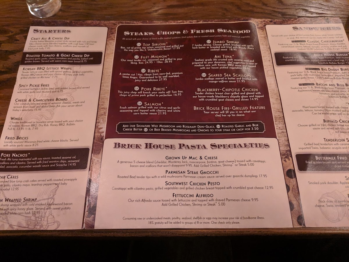 Menu Brick House Llc-6