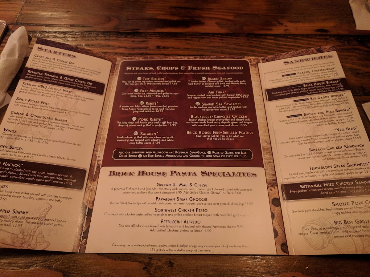 Menu Brick House Llc-8