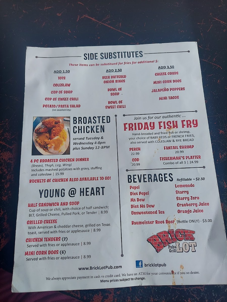 Menu Brick Lot Pub & Grill-1