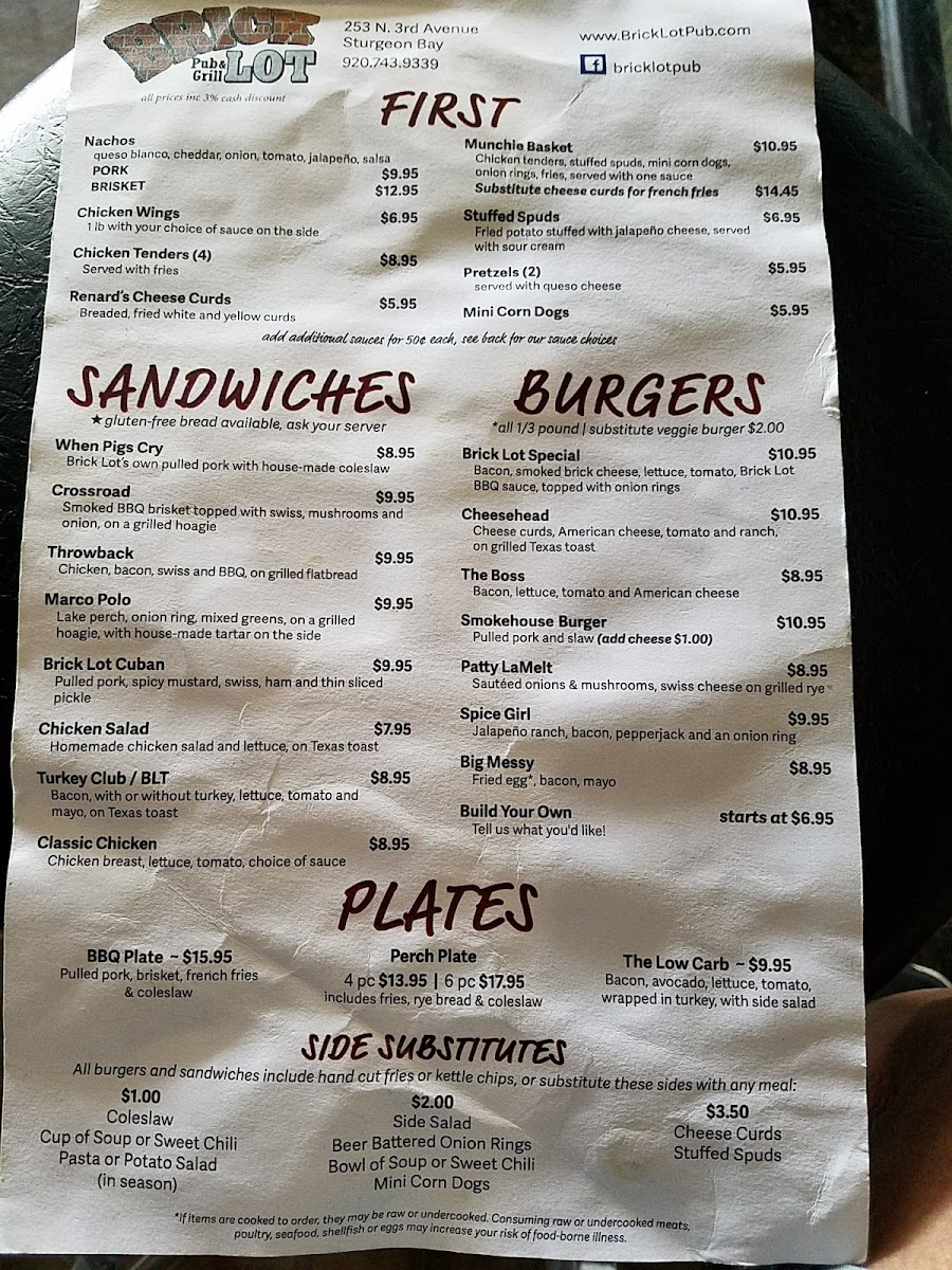 Menu Brick Lot Pub & Grill-6