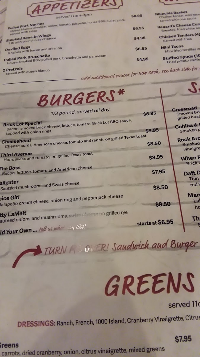 Menu Brick Lot Pub & Grill-7