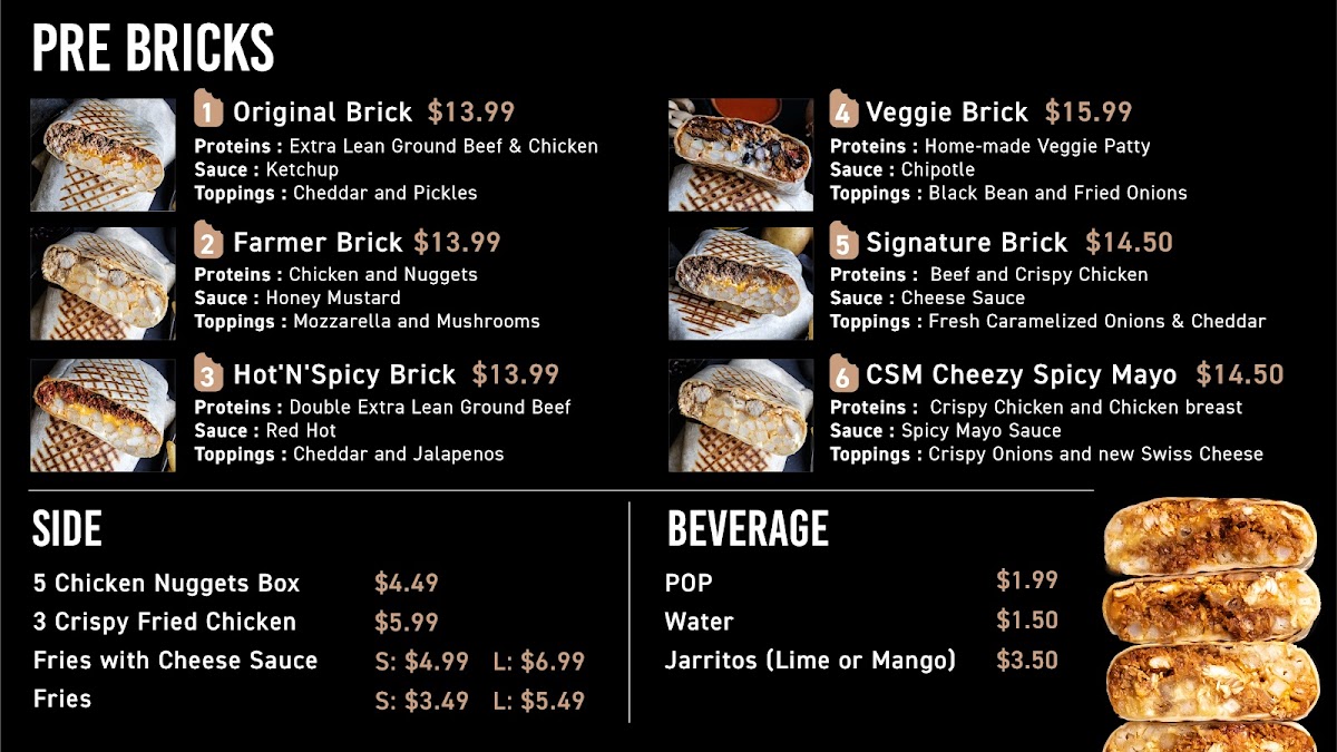Menu Brick'n'cheese Toronto-1