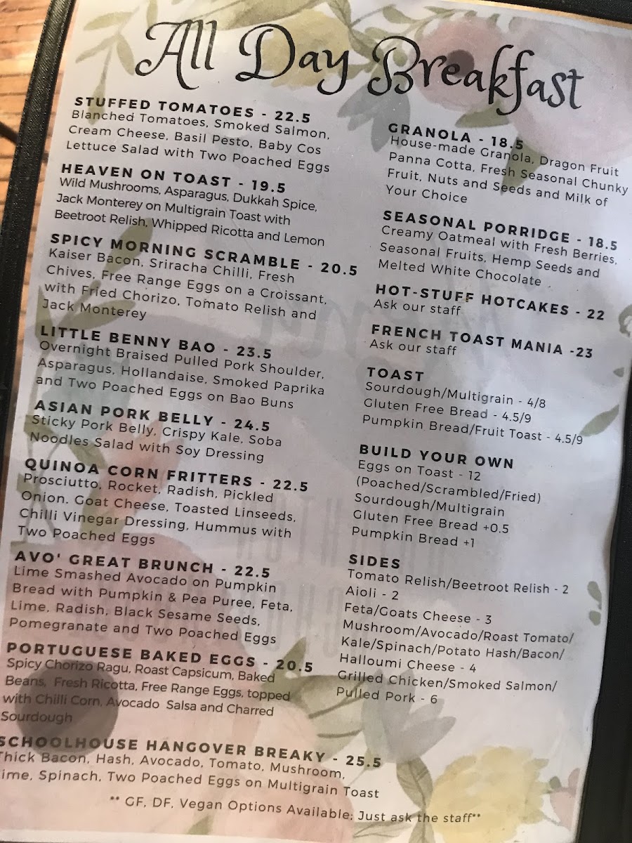 Menu Brighton Schoolhouse-6