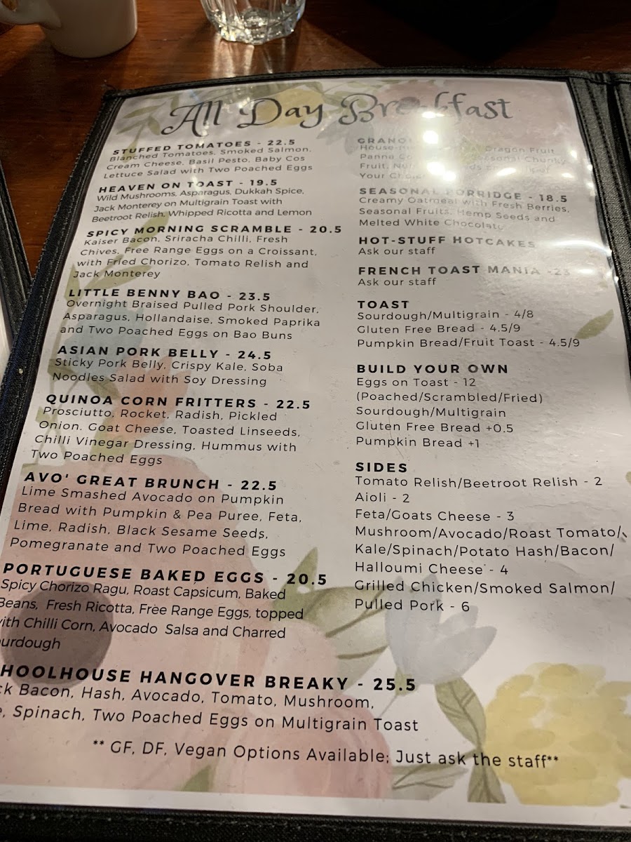 Menu Brighton Schoolhouse-7