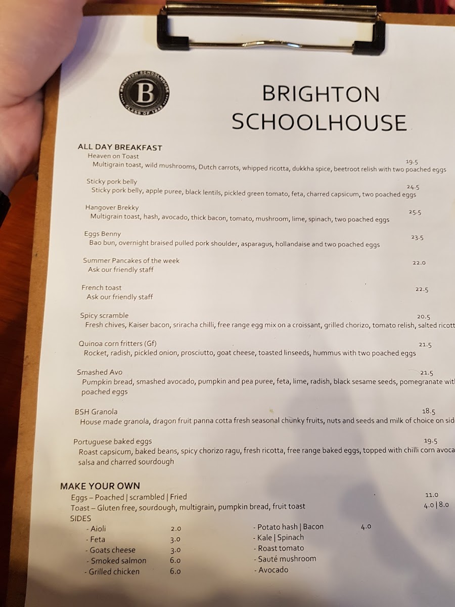 Menu Brighton Schoolhouse-9