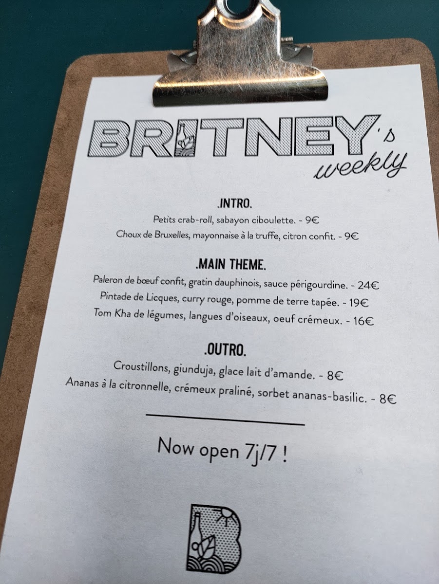 Menu Britney-10