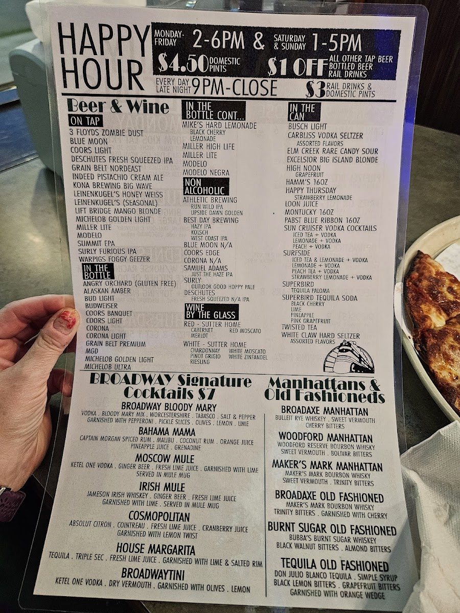 Menu Broadway Bar & Pizza With Broadaxe-2