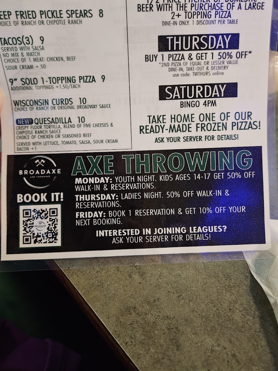 Menu Broadway Bar & Pizza With Broadaxe-3