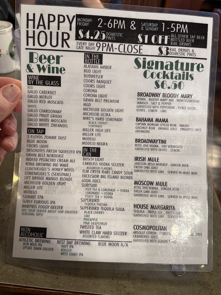 Menu Broadway Bar & Pizza With Broadaxe-4