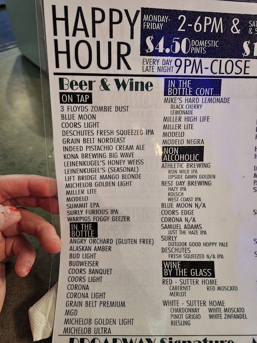 Menu Broadway Bar & Pizza With Broadaxe-5
