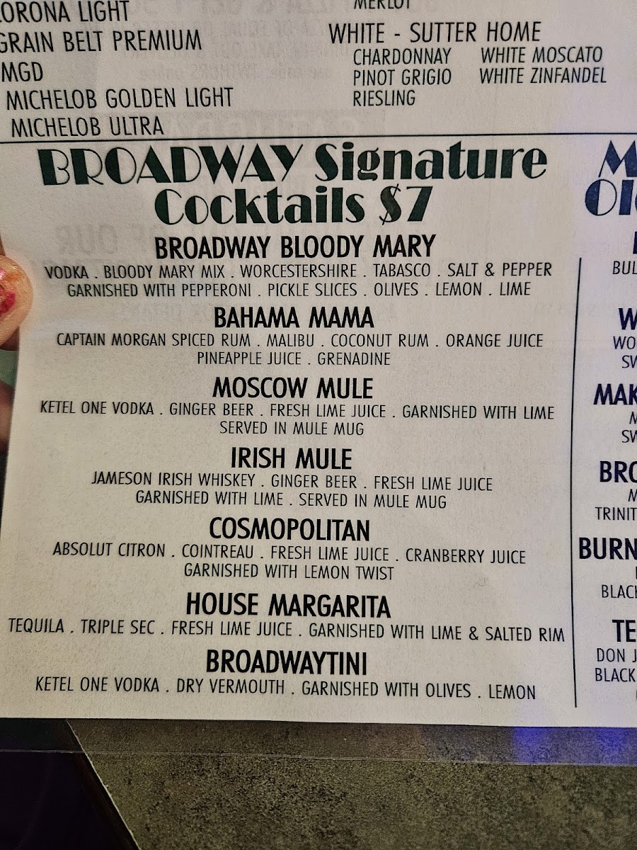 Menu Broadway Bar & Pizza With Broadaxe-8