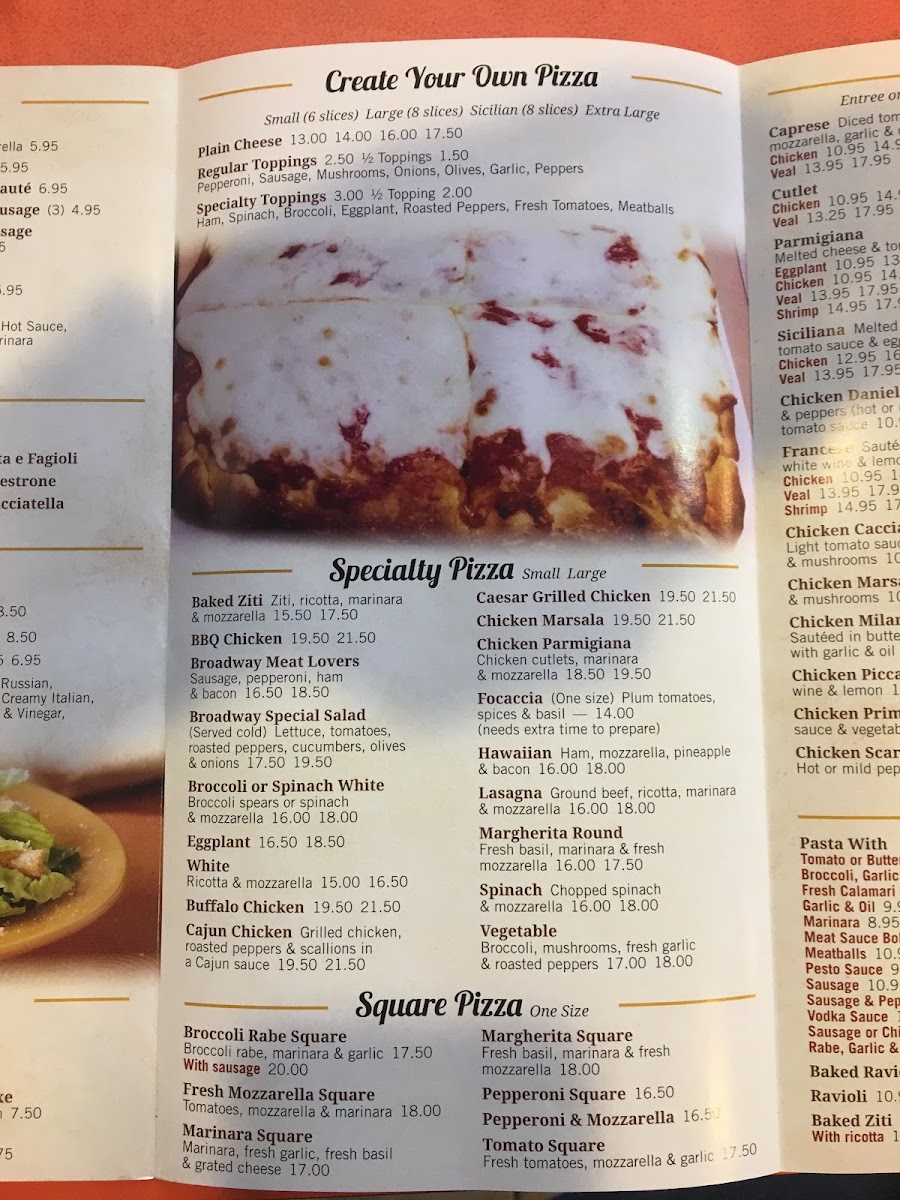 Menu Broadway North Pizzeria Restaurant-1