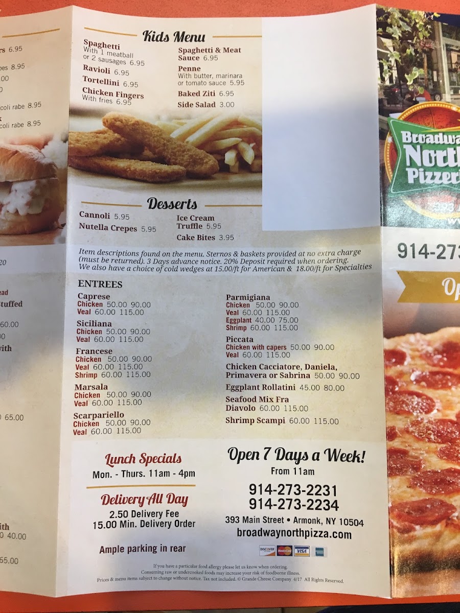 Menu Broadway North Pizzeria Restaurant-4