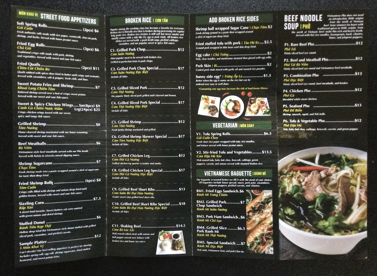 Menu Broken Rice & Pho Restaurant Com Tam Viet-1