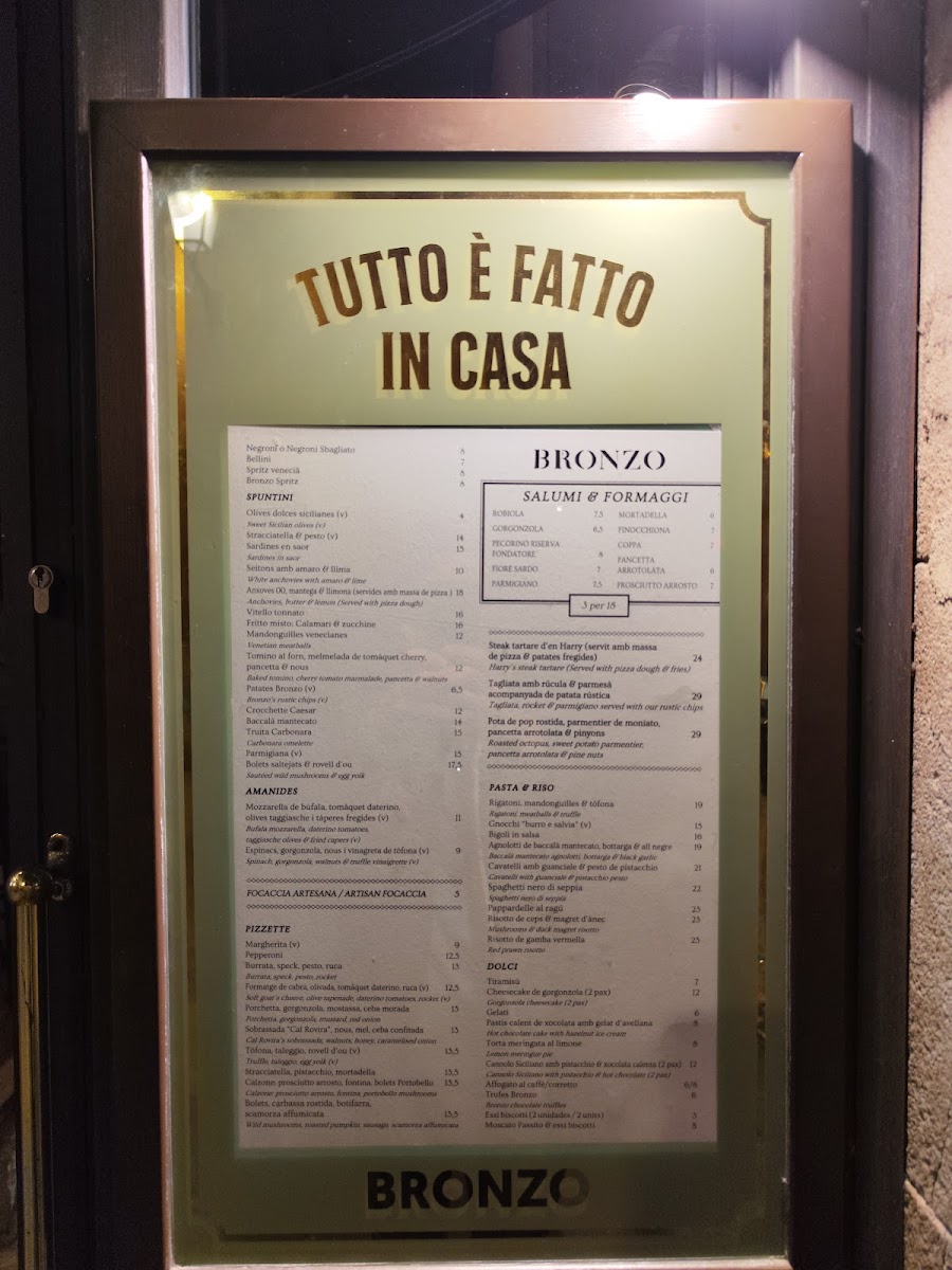 Menu Bronzo Restaurant | Born-10