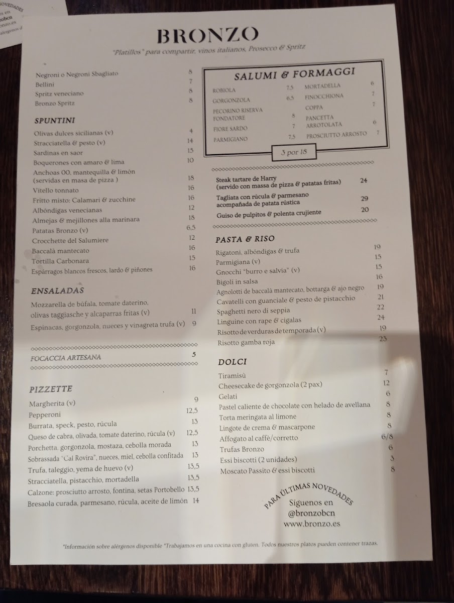 Menu Bronzo Restaurant | Born-5