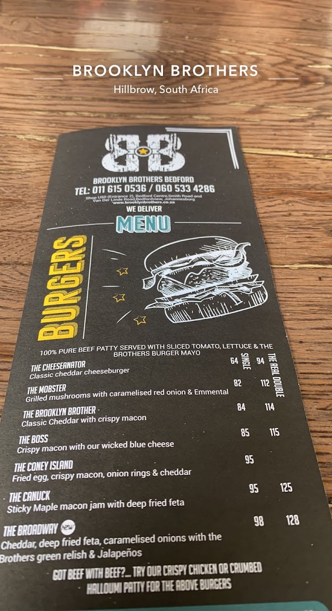 Menu Brooklyn Brothers Bedford-1