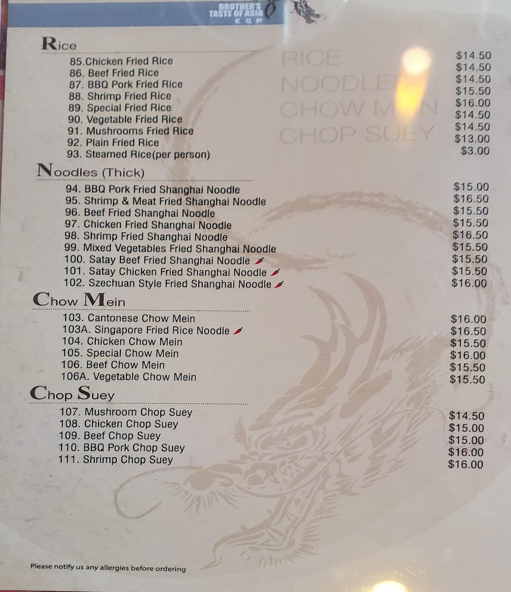 Menu Brothers Taste Of Asia-8