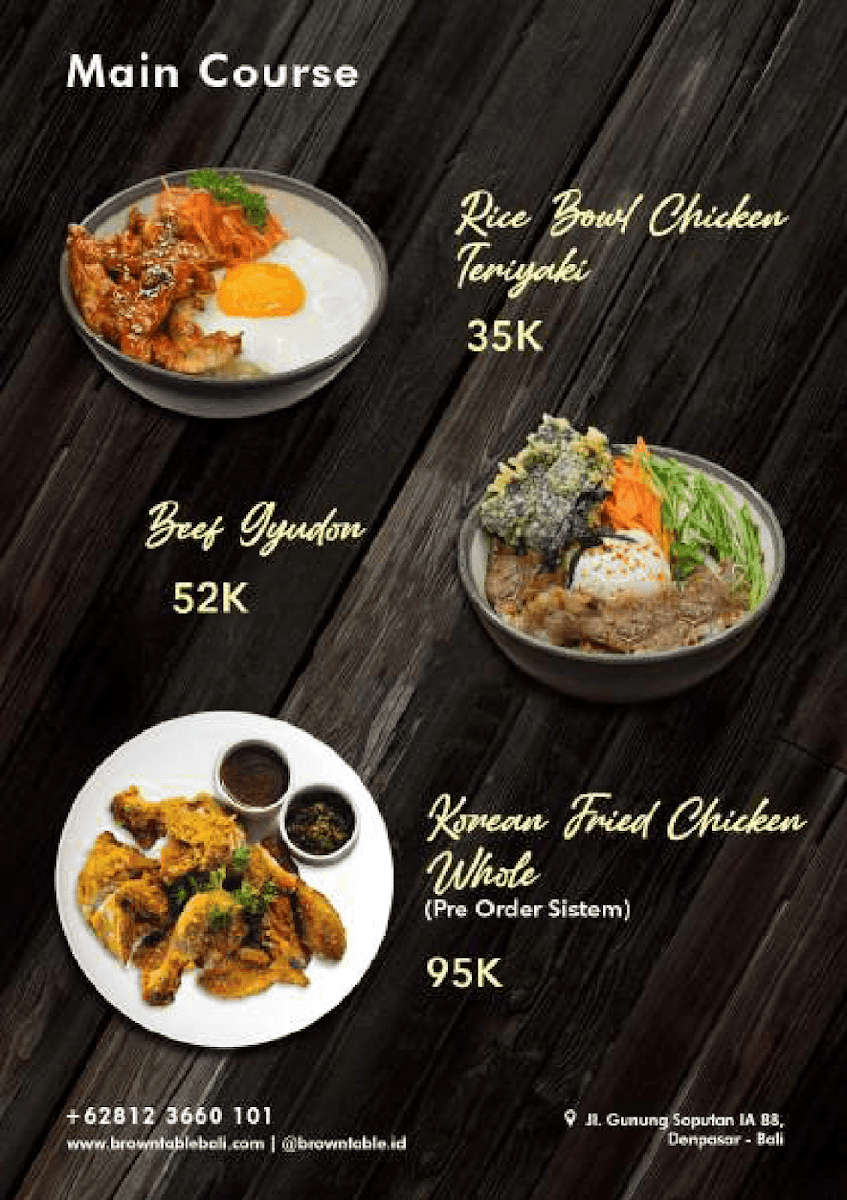 Menu Brown Table-1