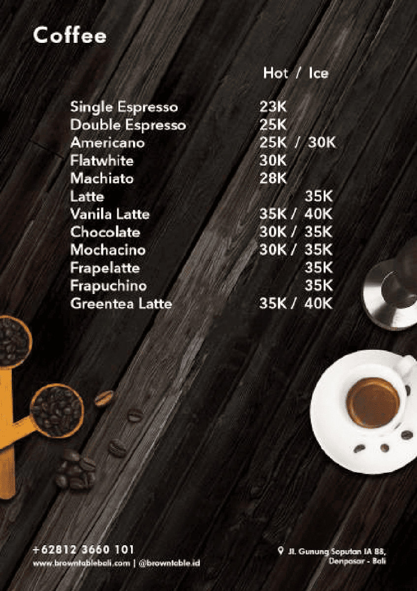 Menu Brown Table-2