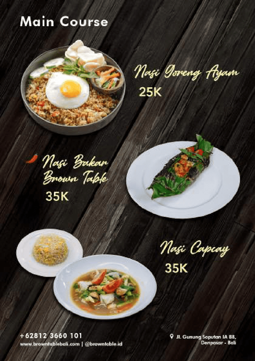 Menu Brown Table-4