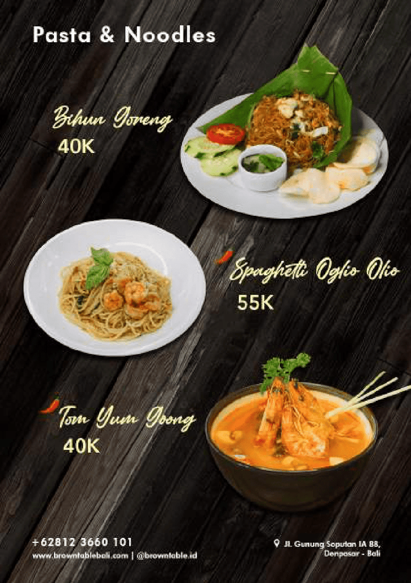 Menu Brown Table-6