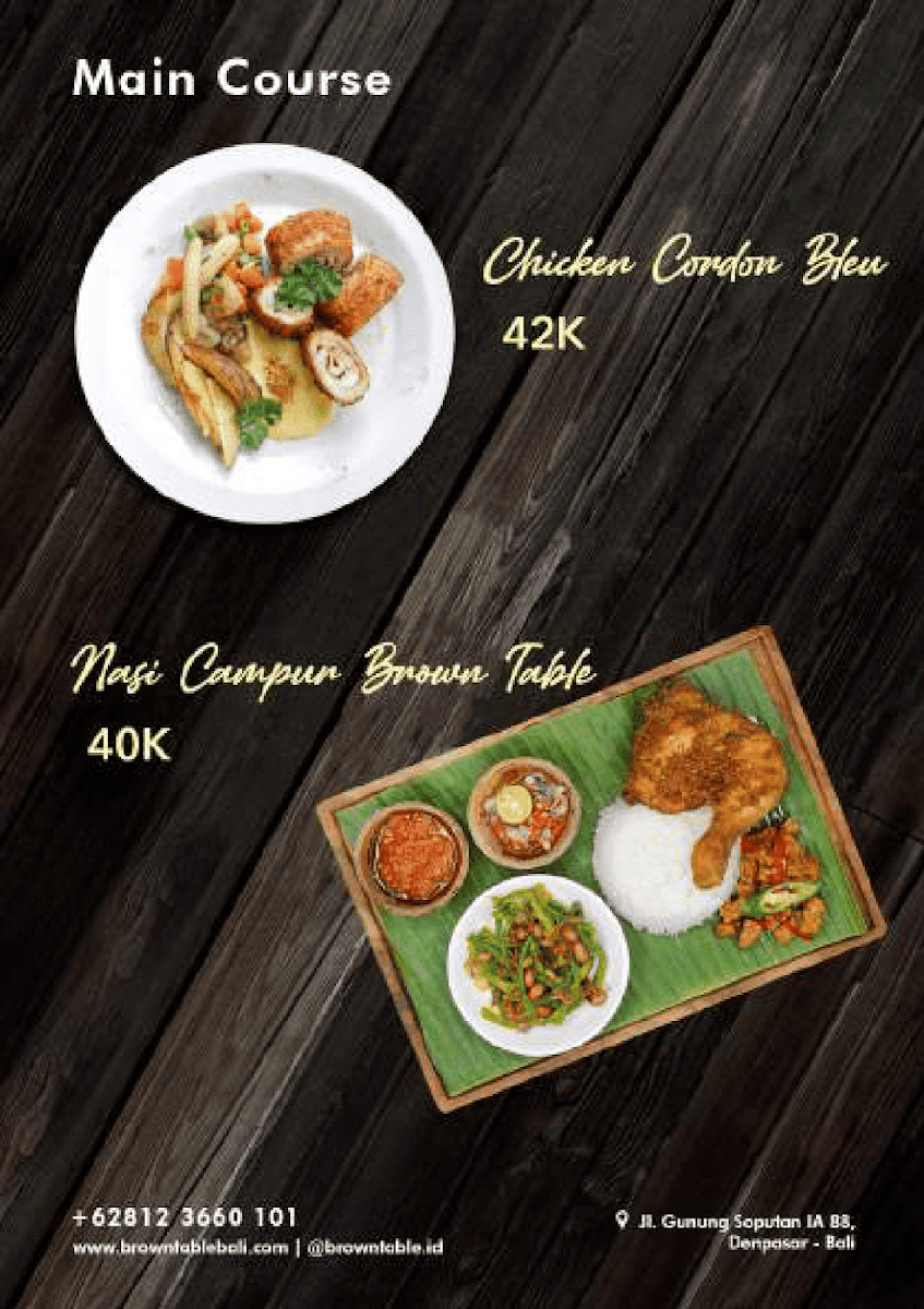 Menu Brown Table-7