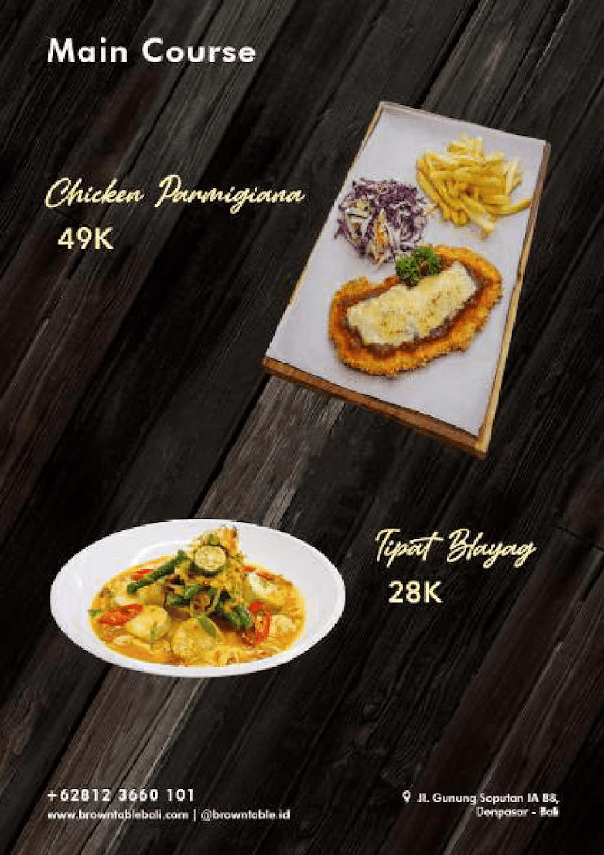 Menu Brown Table-8