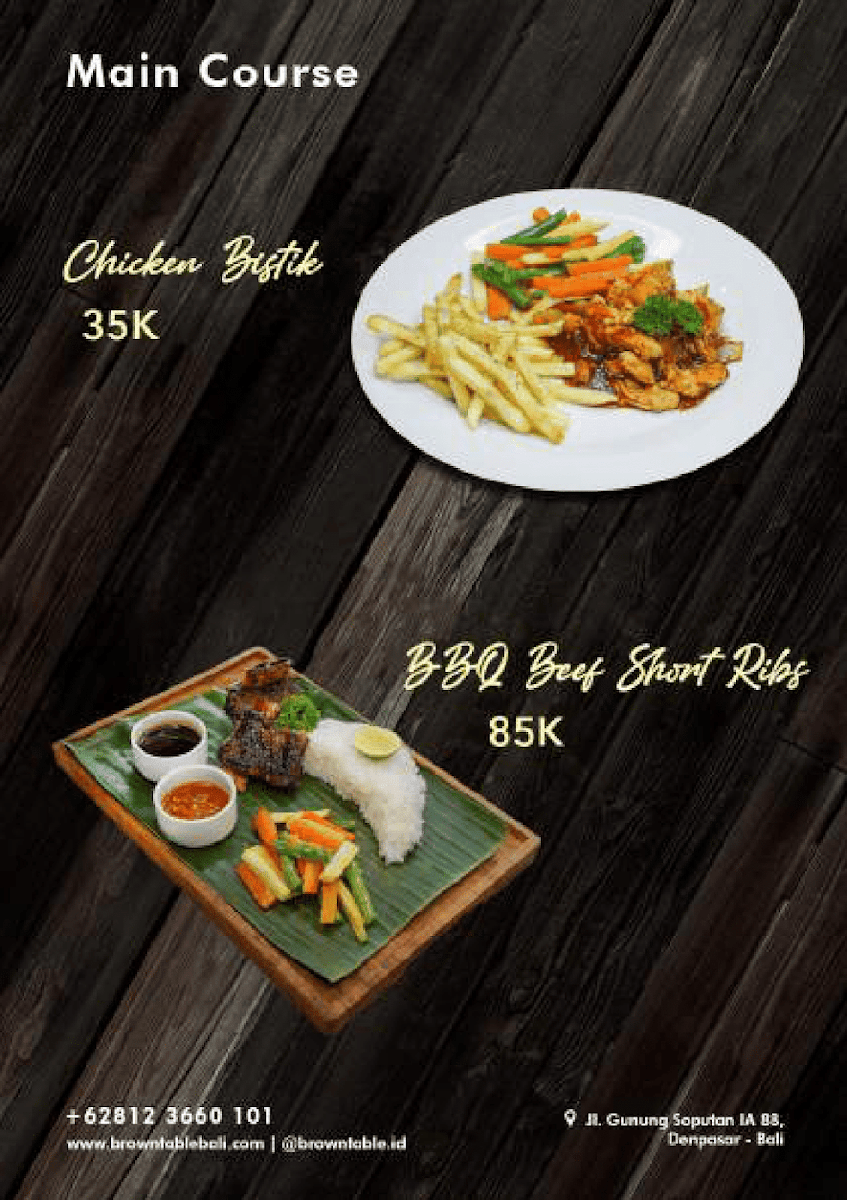 Menu Brown Table-9