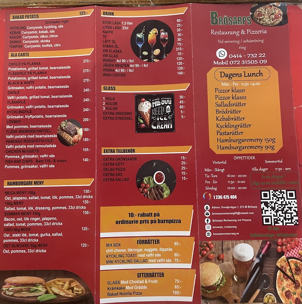 Menu Brösarps Restaurang & Pizzeria-1