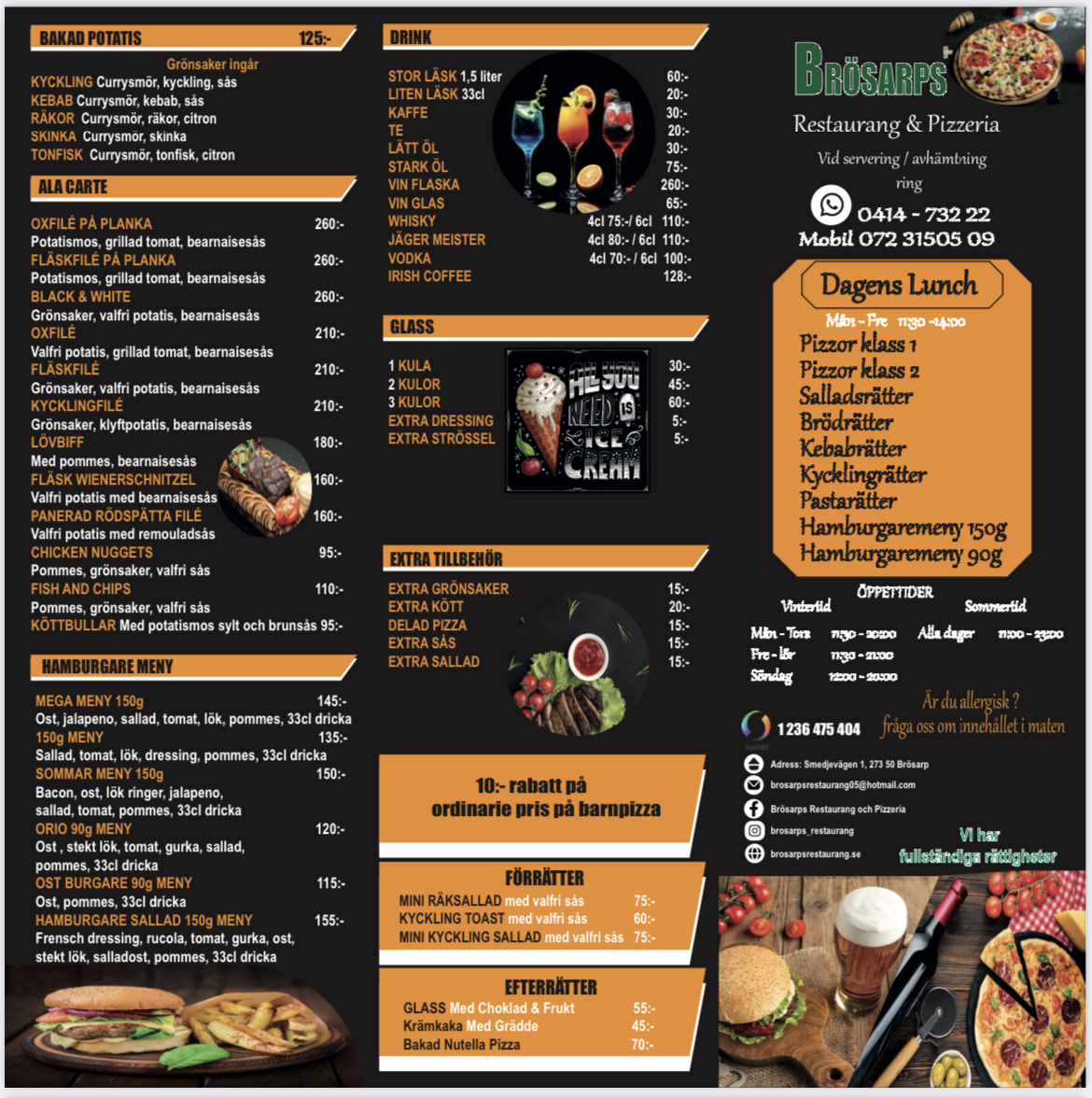 Menu Brösarps Restaurang & Pizzeria-3