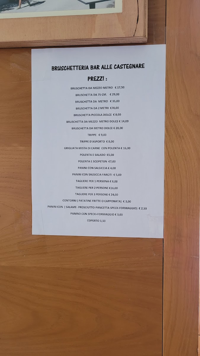 Menu Bruschetteria - Bar Alle Castegnare-1