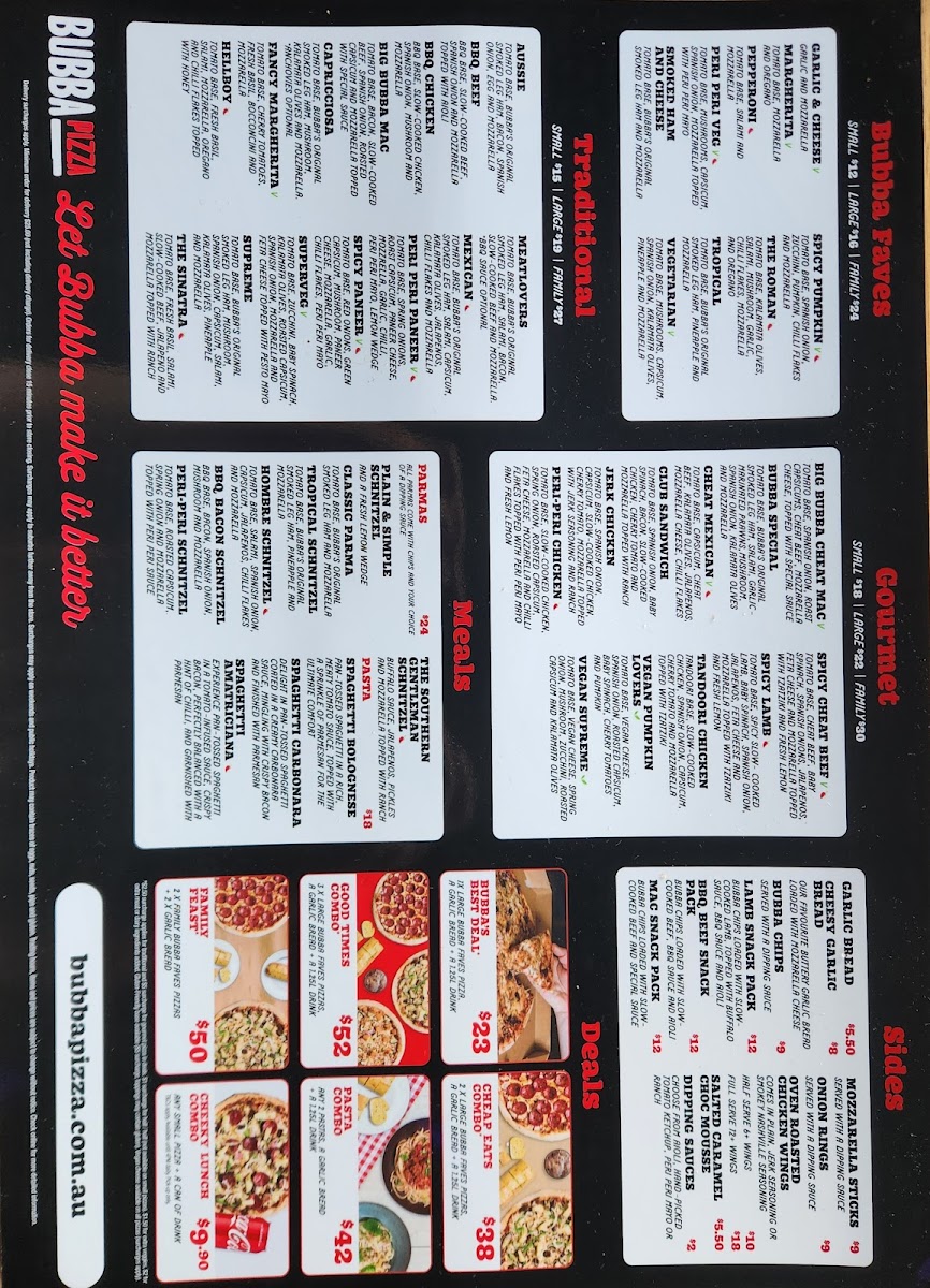 Menu Bubba Pizza Richmond-1